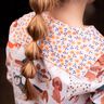 GOTS Katoenpopeline Losse bloemen | Poppy Fabrics – natuur/perzik sinaasappel,  thumbnail number 8
