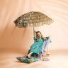 Strandkleding viscosestof pauwen en bloemen – aquablauw/intens roze,  thumbnail number 5