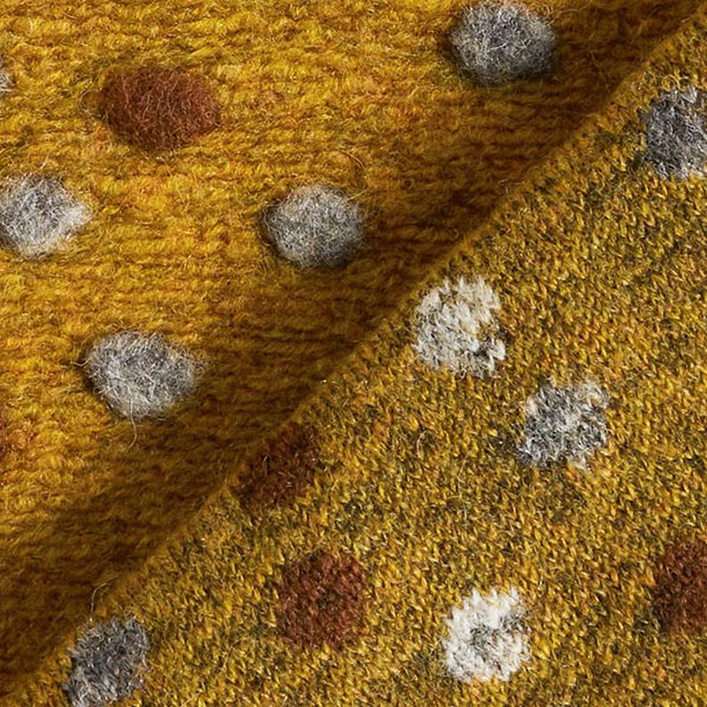 Gebreide wol kleurrijke knoppen – currygeel,  image number 4