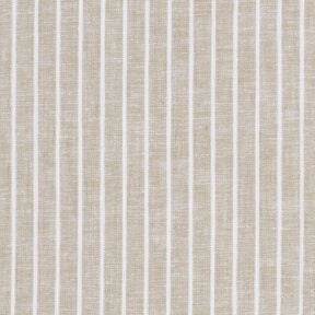 Linnen-katoen-mix Brede strepen – licht taupe/wit, 