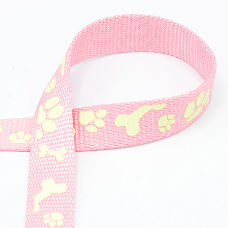 Reflecterende geweven tape Hondenriem [20 mm]  – roze,  image number 1