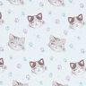 Katoenjersey schattige katten en poten | Glitzerpüppi – wit,  thumbnail number 1