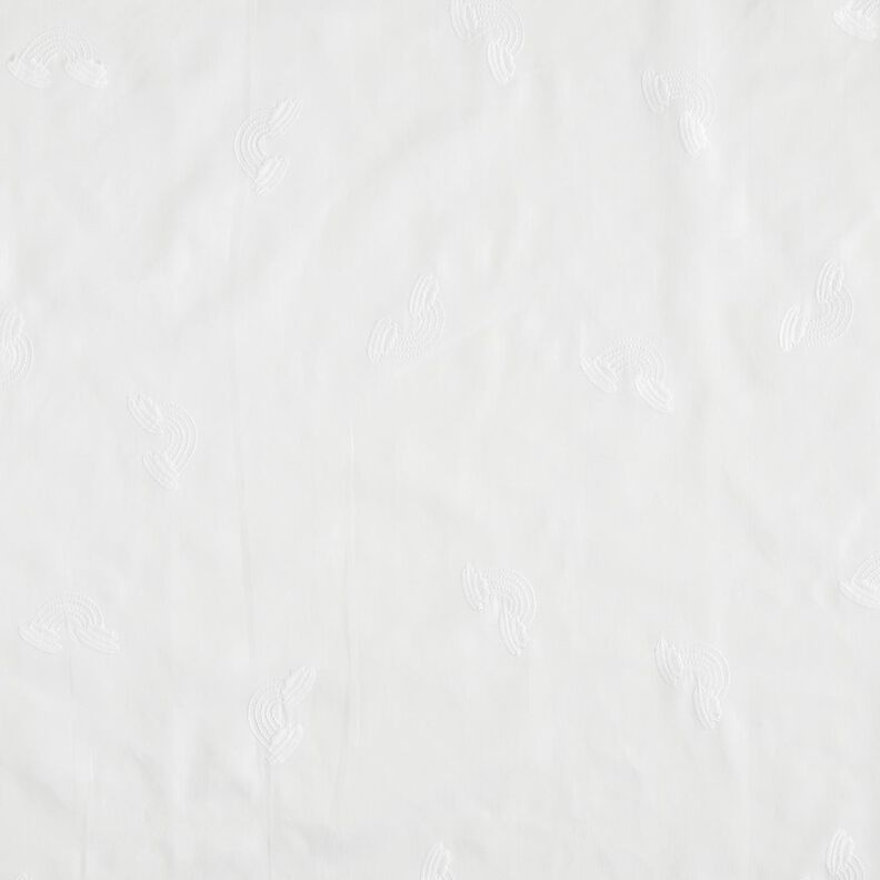 Katoensatijn Regenbogen borduurwerk – wit,  image number 1