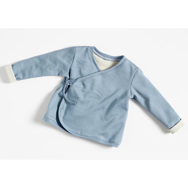 GOTS Wol-katoen jersey dubbelzijdig | Albstoffe – blauwgrijs/natuur, image number 5