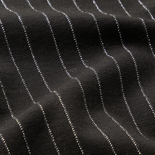 Romaniet jersey naaldstrepen lurex – zwart, 