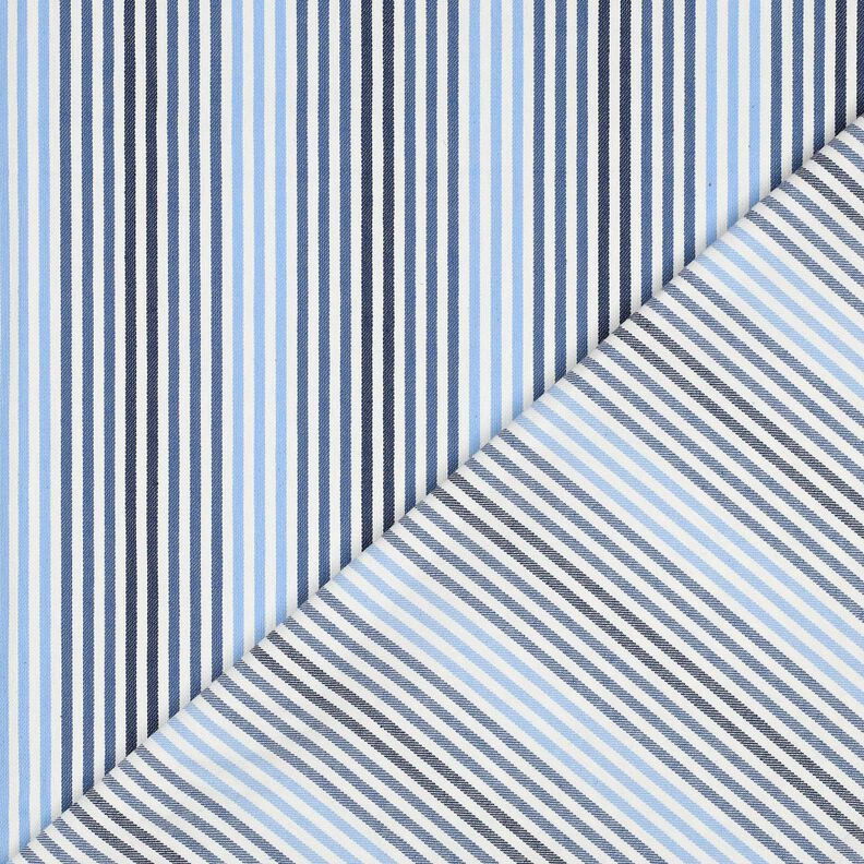 Denim Katoenmix Strepen| Poppy Fabrics – jeansblauw/ecru,  image number 4