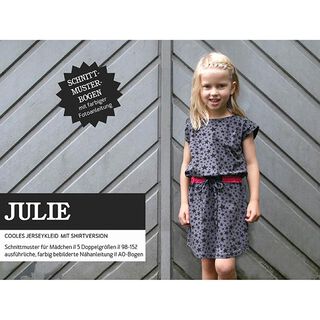 JULIE - jersey jurk voor meisjes, Studio Schnittreif  | 98 - 152, 