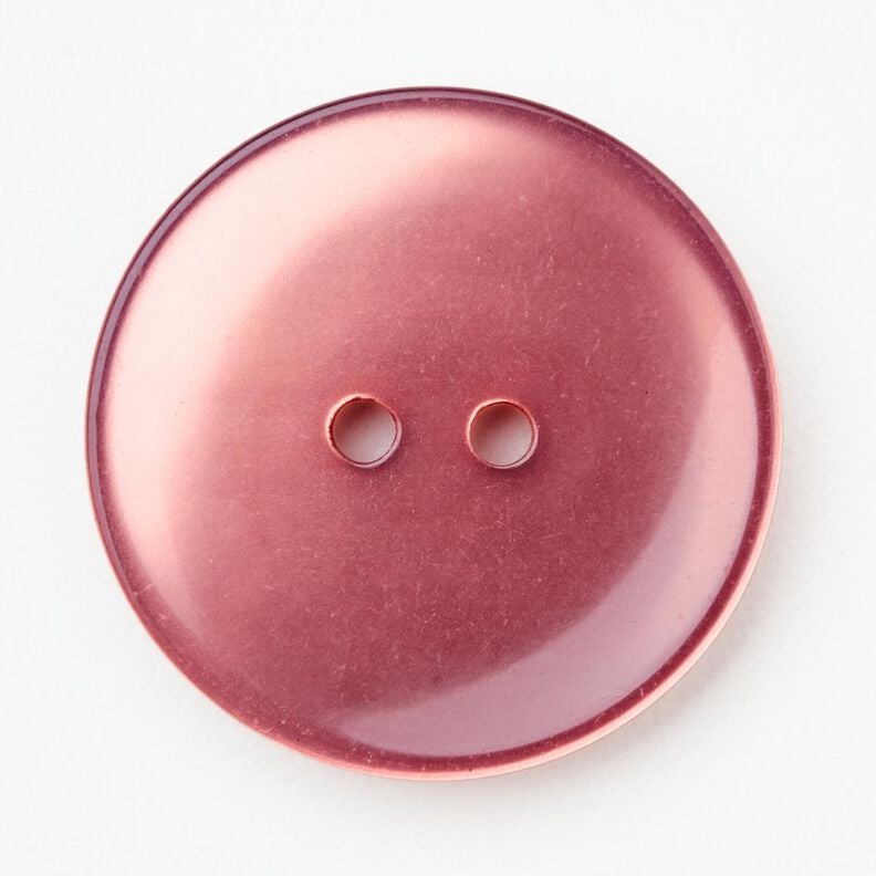 2-gats knoop glanzend [Ø 25 mm] – donker oudroze,  image number 1