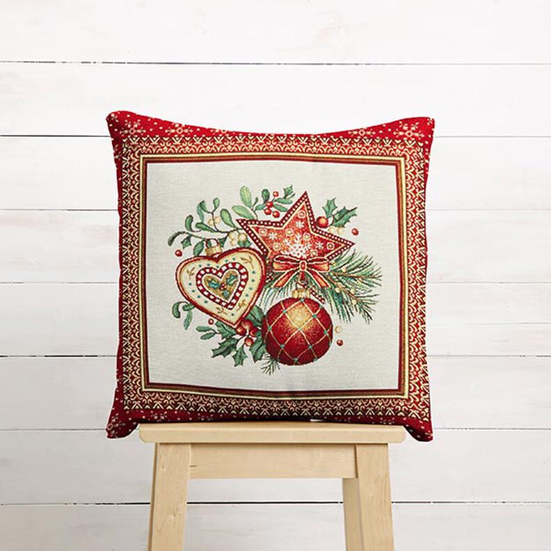Decopaneel Gobelin Kerstdecoraties – karmijnrood, image number 5