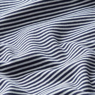 Boordstof rondgebreid smalle ringen – marineblauw/wit, 