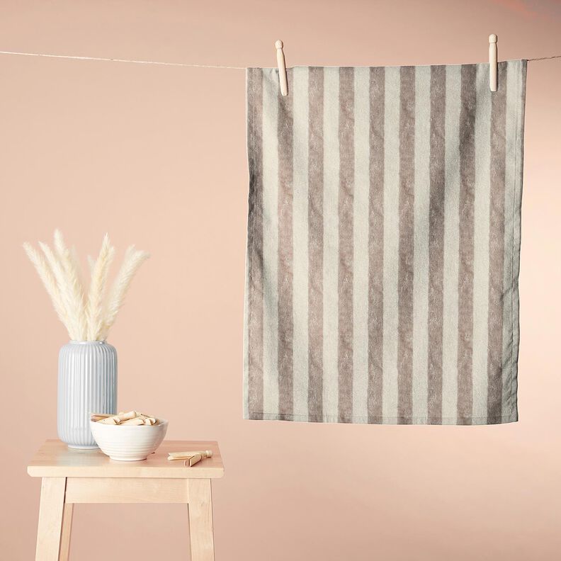 Badstof Bamboe Blokstrepen – amandel/licht taupe, image number 7