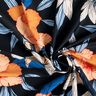 Badpakstof grote hibiscusbloemen – zwart blauw/perzik,  thumbnail number 3