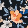 Badpakstof grote hibiscusbloemen – zwart blauw/perzik,  thumbnail number 6