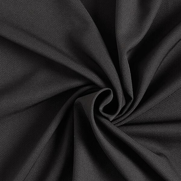 Blousestof in de lengte elastisch keperbinding – zwart, image number 1