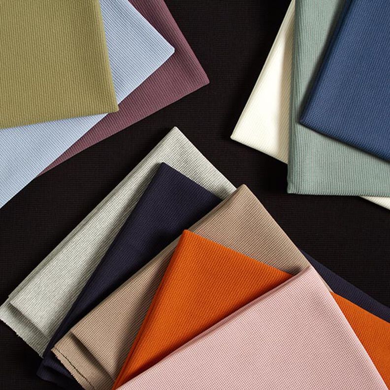 Mini Katoenen wafel jersey effen – taupe,  image number 5