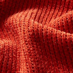 Glitter chenille – terracotta/zilver metallic, 