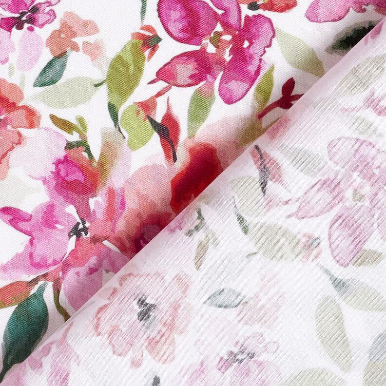 Viscosestof Aquarel lentebloemen – wit/pastelviolet, image number 4