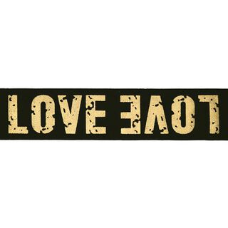 Elastische band LOVE [ Breedte: 40 mm ] – zwart/goud, 