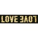 Elastische band LOVE [ Breedte: 40 mm ] – zwart/goud,  thumbnail number 1
