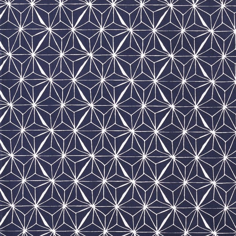 Gecoate katoen grafische sterren – marineblauw/wit,  image number 1