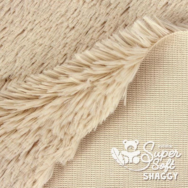 SHAGGY pluche [1 M X 0,75 M | Flor: 20 MM] - lichtbeige  | Kullaloo,  image number 3