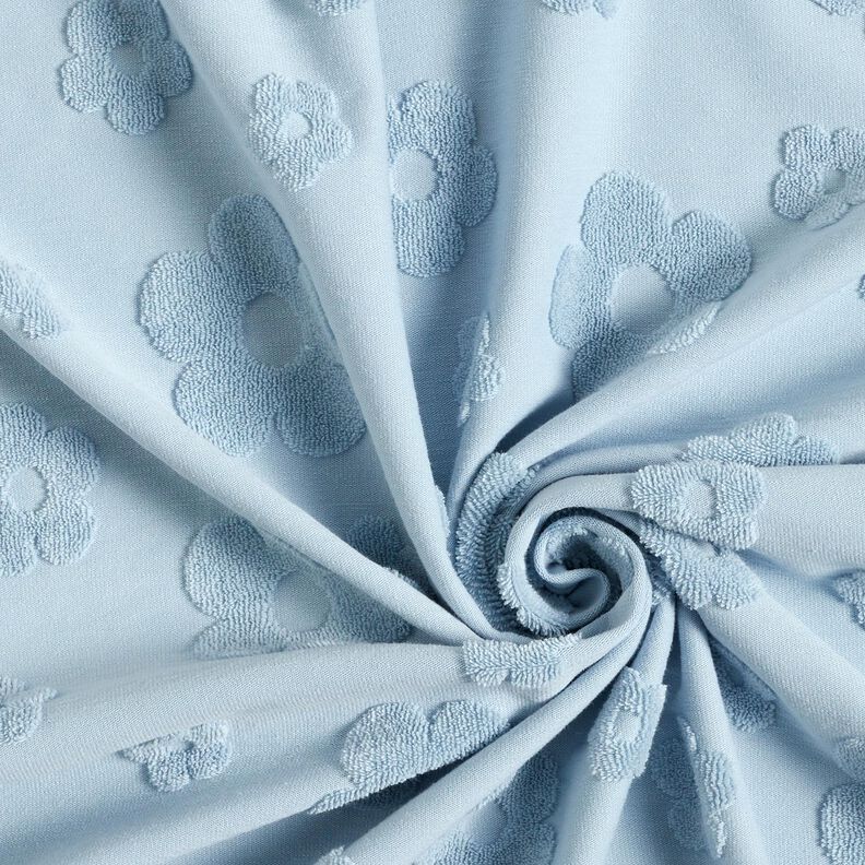 Badstof jersey Bloemen – zilverblauw, image number 3