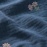 Mousseline/dubbel gehaakte stoffen opgestikte bloemen – jeansblauw,  thumbnail number 2