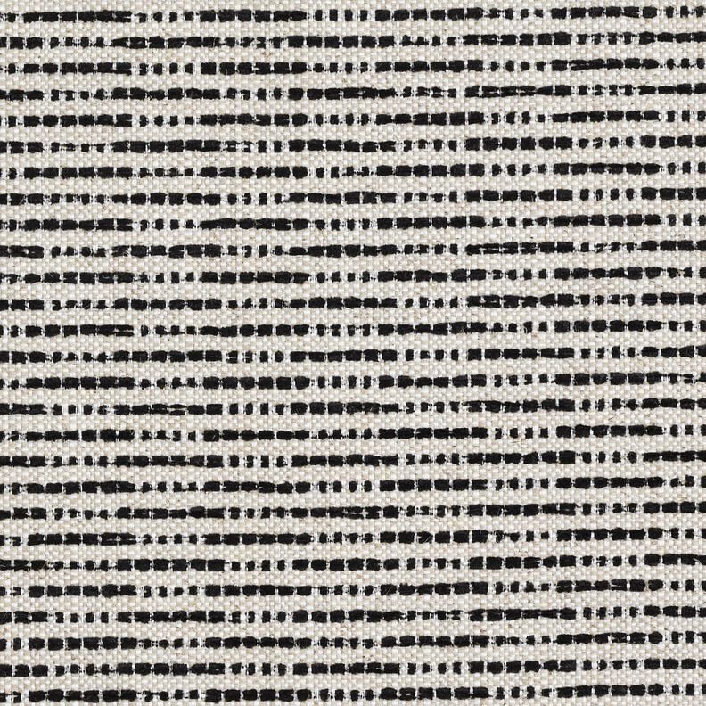 Decostof Jacquard rustieke strepen – zwart/natuur,  image number 1
