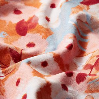 GOTS katoenjersey vogels & bloemen | Tula – roze, 