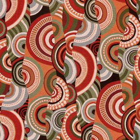 Decostof Gobelin abstracte halve cirkels – terracotta/groen, 