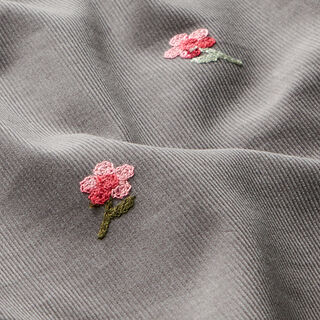 Babyrib Kleine bloemen borduurmotief – grijs, 