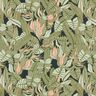 Katoenen stof Cretonne Tropische bladeren – zwart/groen,  thumbnail number 1