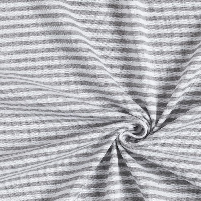 Doubleface jersey strepen effen – wit/grijs, image number 4