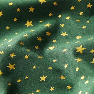 Decostof cretonne kerst sterrenhemel – donkergroen, 