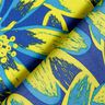 Crêpe Satijn grote kamillebloemen – indigo/citroengeel,  thumbnail number 4