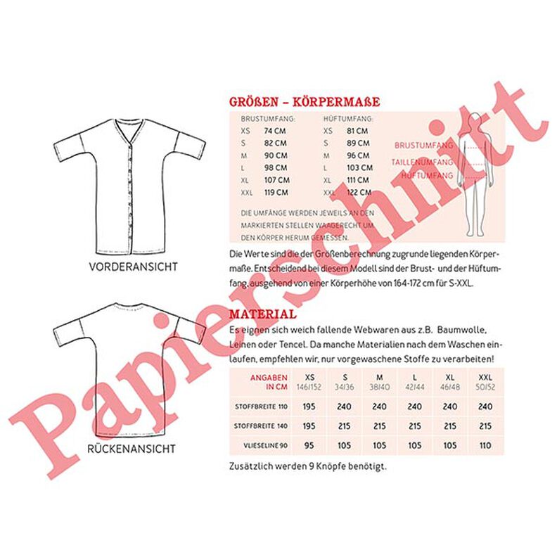 MEVROUW EDDA Rechte blousejurk met knoopsluiting en zakken | Studio Schnittreif | XS-XXL,  image number 12