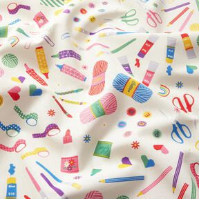 Decostof Half panama Hobbygereedschappen – nevelgrijs/groen, 