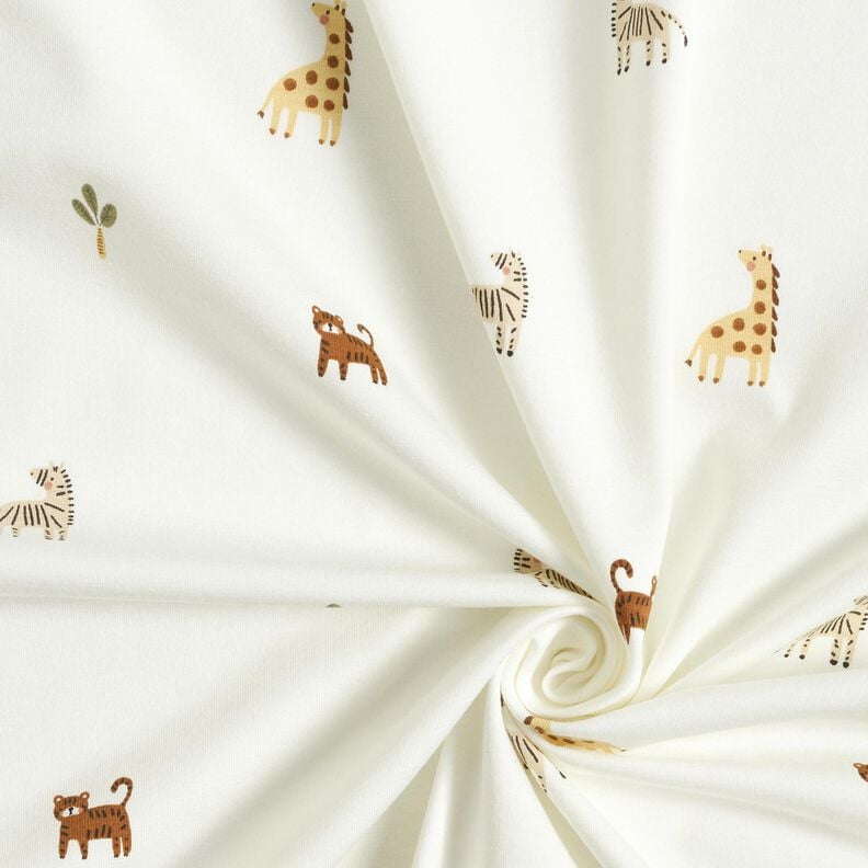 Katoenjersey kleine steppedieren &ndash; wit,  image number 3