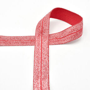 Elastisch bandje (rubberen vouw) glitter [20 mm] – rood, 