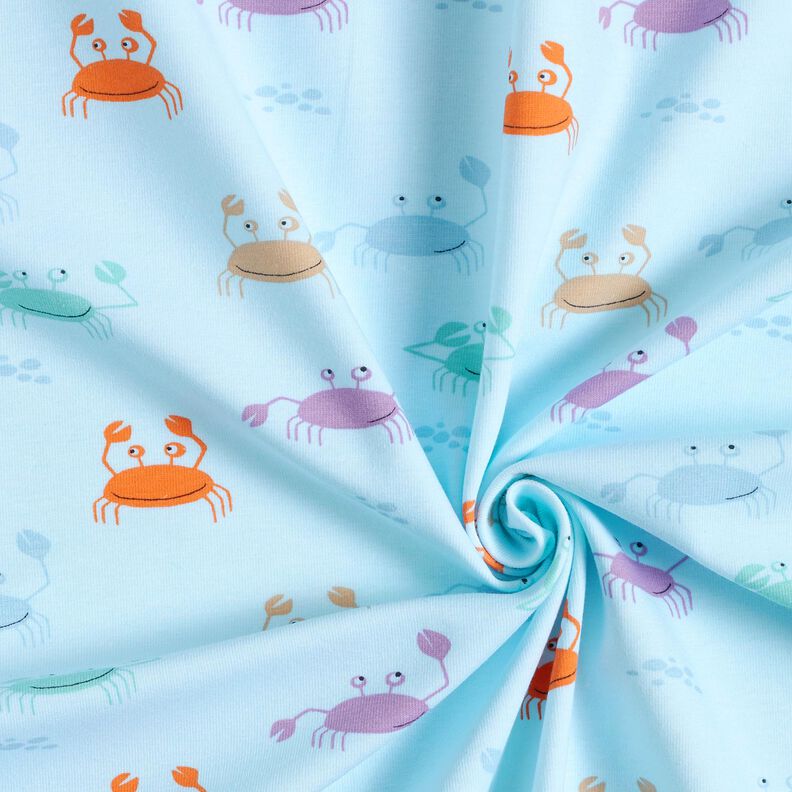 Katoenjersey zoete krabben – babyblauw, image number 3