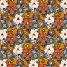 Katoenen stof Cretonne Retro bloemen – karamel,  thumbnail number 1
