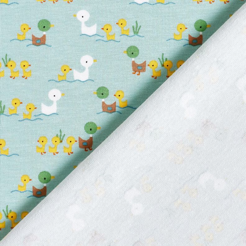 Katoenjersey Eendje met kuikens – lichtblauw,  image number 4