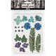 Geperste bloemen & Bladeren [19 delig] - blauw/groen,  thumbnail number 2