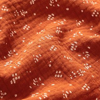 GOTS Mousseline/dubbel gehaakte stoffen Stippen  – terracotta, 