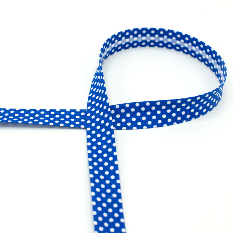 Biasband Stippen [18 mm] – koningsblauw,  image number 2