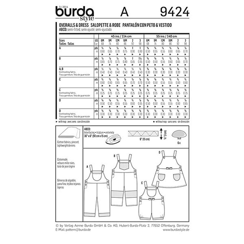 Tuinbroek / Tuinjurk, Burda 9424,  image number 6