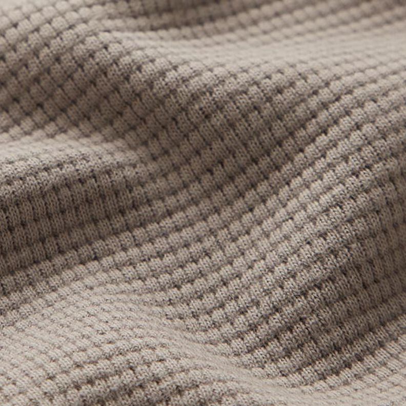 Mini Katoenen wafel jersey effen – taupe,  image number 3