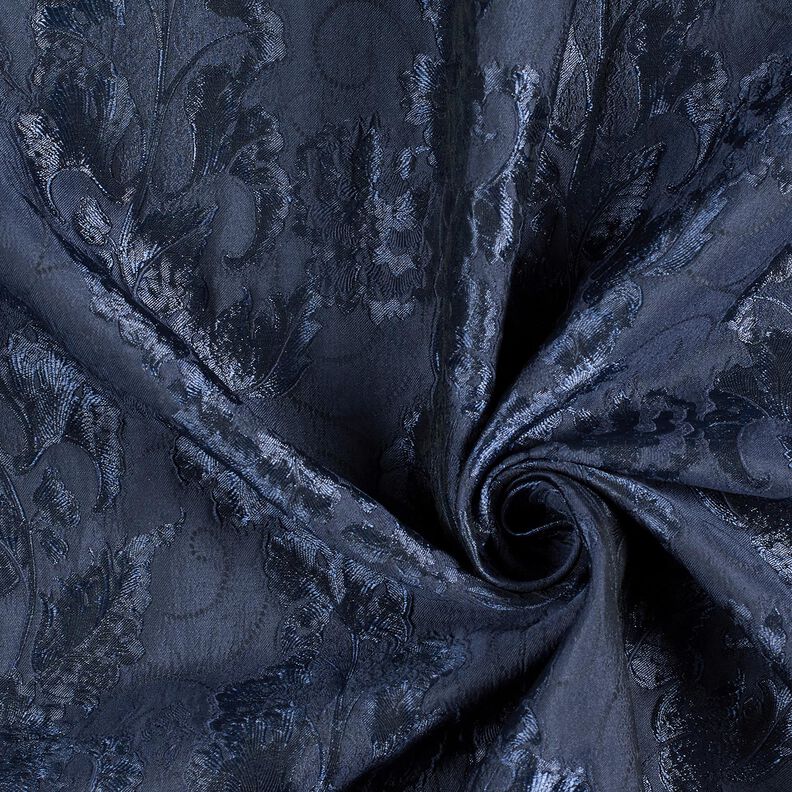 Kledingsjacquard Brokaat Bloemen – marineblauw,  image number 3