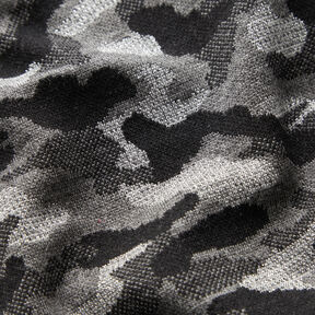 Gebreide jacquard camouflage metallic – zwart/zilver metallic, 
