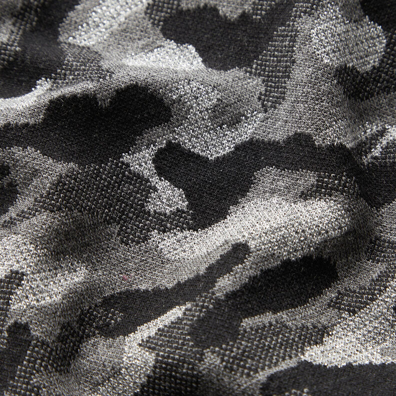 Gebreide jacquard camouflage metallic – zwart/zilver metallic,  image number 2